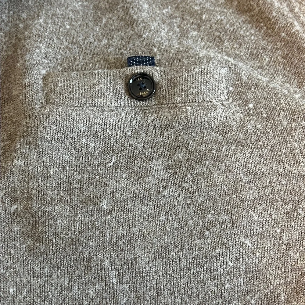 Ted Baker Quarter Zip Sweater Beige Size XL Tall